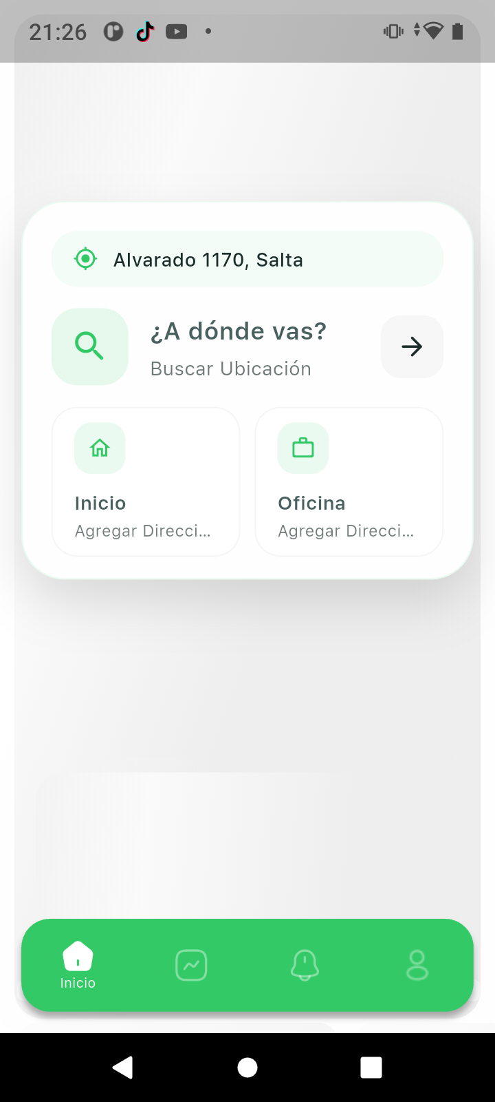 WhatsUber User Home demo real